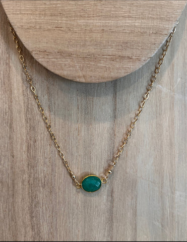 Emerald mini gemstone pendant