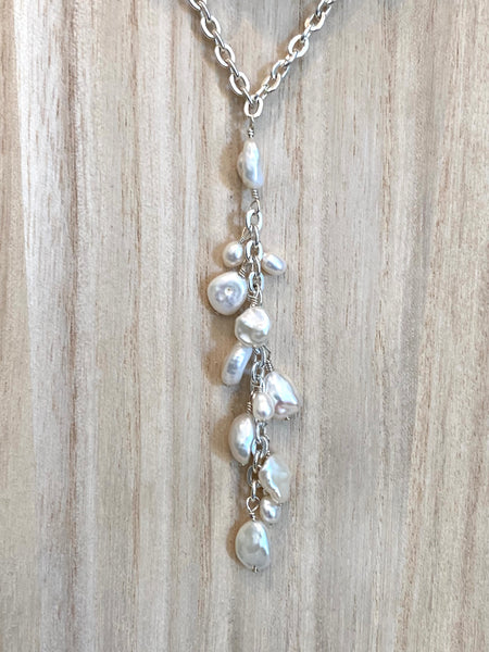 Cascade Keshi "Y" Necklace