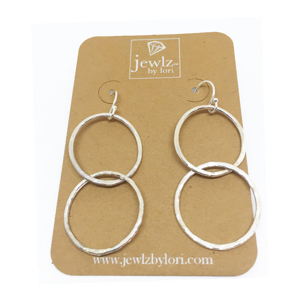 Mixed Metal Double Circle Earrings