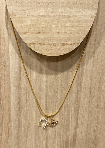 Charmed cluster necklace