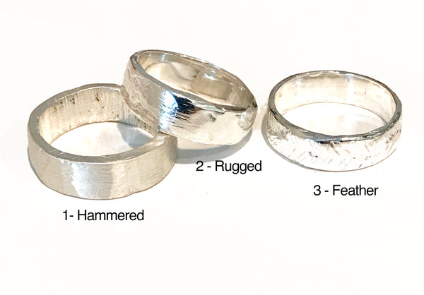 Sterling Feather Textured band