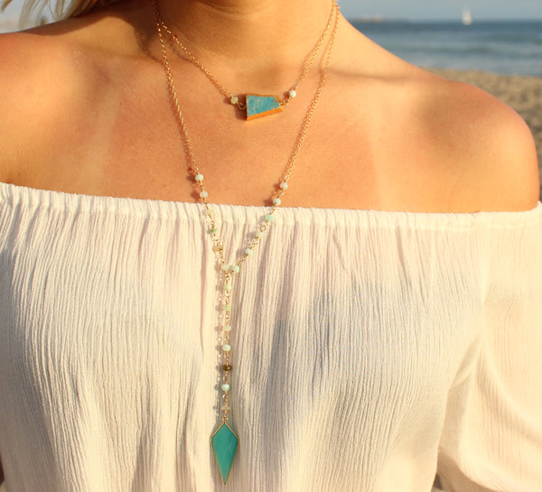 Rosary Opal & Turquoise Pendant