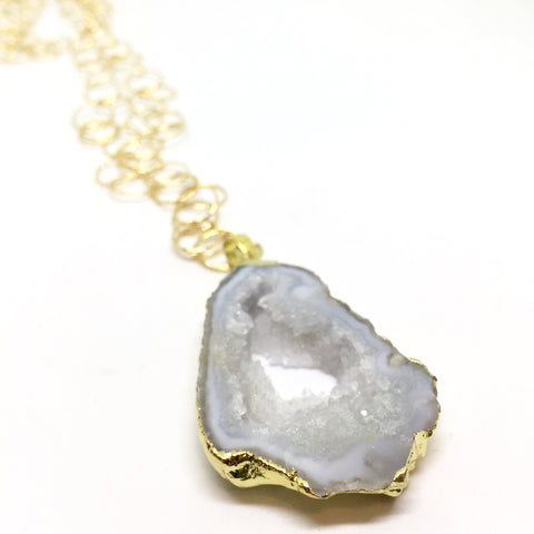 Golden Agate Long Pendant