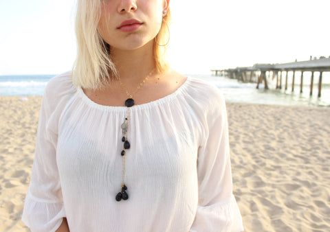Cascading Quartz Y Necklace