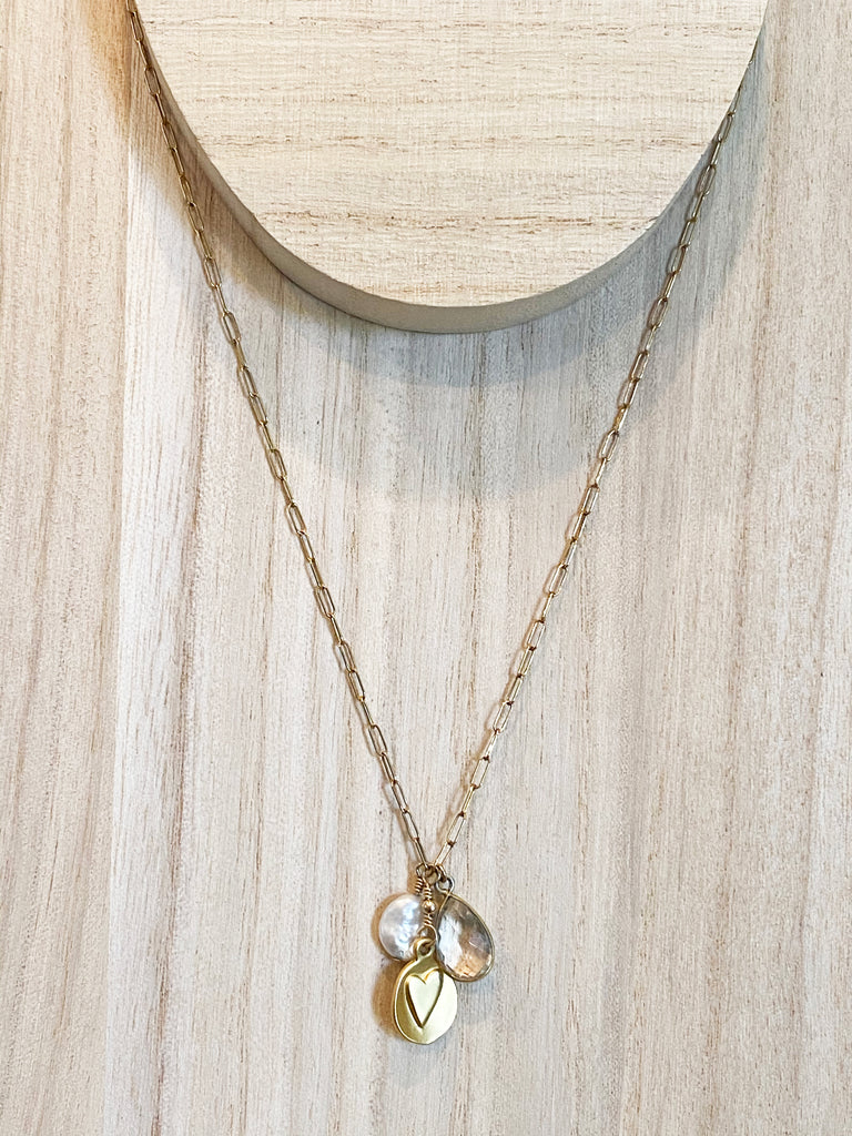 Mini Heart/Pearl/Crystal drop Pendant
