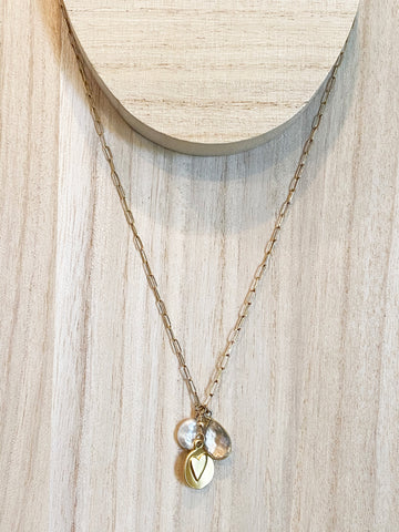 Mini Heart/Pearl/Crystal drop Pendant