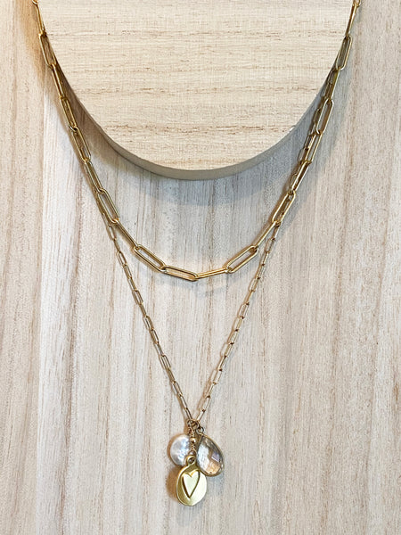 Mini Heart/Pearl/Crystal drop Pendant