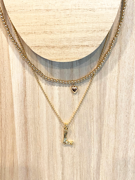 3mm Beaded Heart Necklace