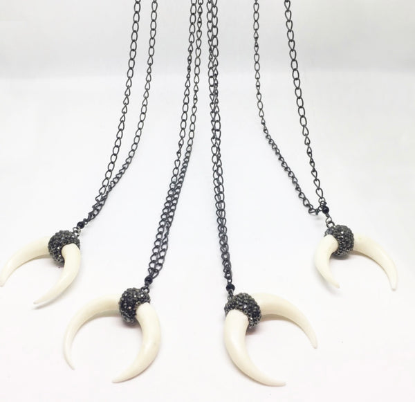 Crescent Sparkle Long Pendant