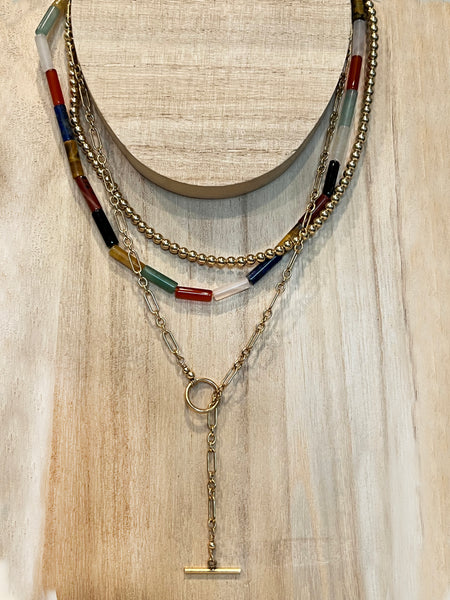 Gemstone Tube Necklace