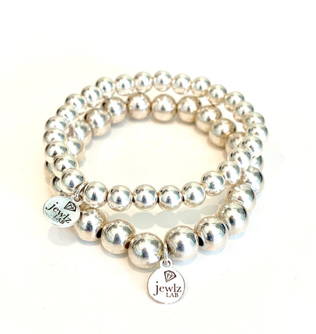 Sterling Silver bead Stretch Bracelet