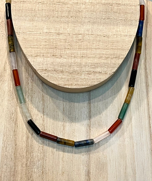 Gemstone Tube Necklace