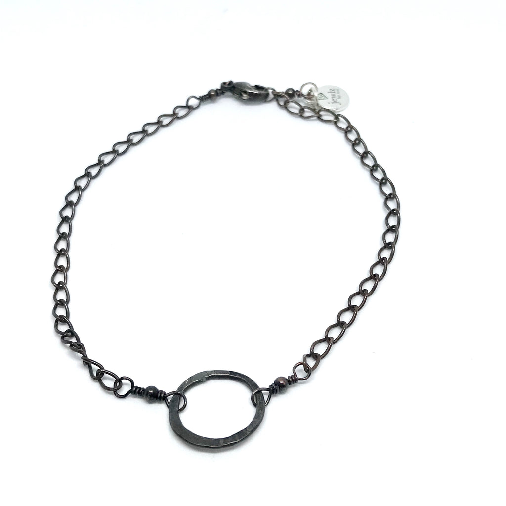 Oxidized Circle Anklet