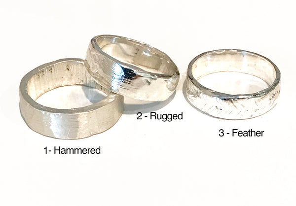 Sterling Hammer Textured band