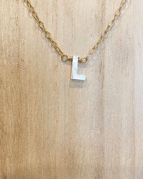 Mother-of-Pearl Initial Necklace