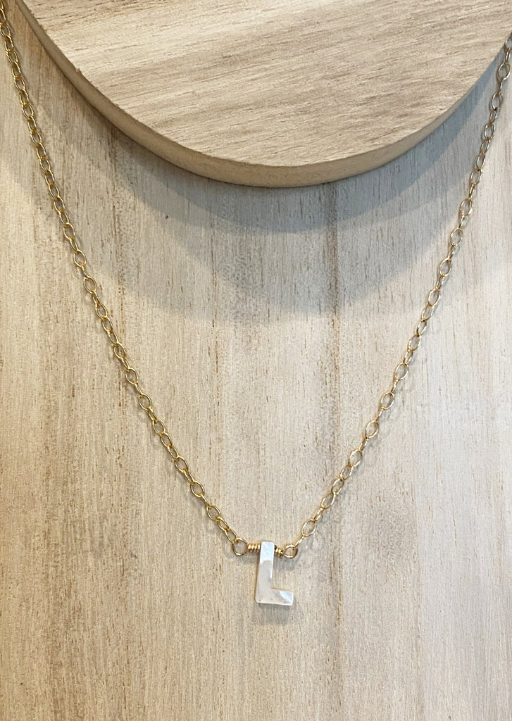 Mother-of-Pearl Initial Necklace