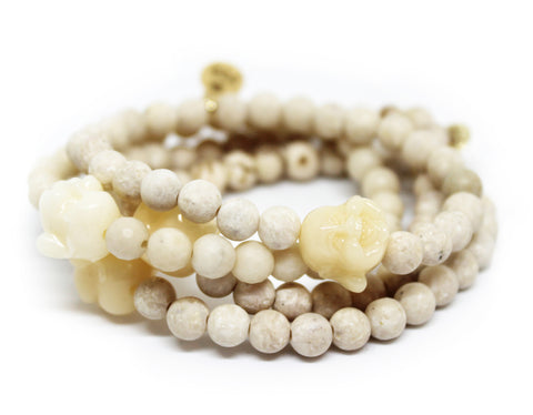 White Agate stretch bracelet